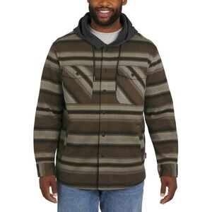 NEW Quiksilver Men's  Size XL Striped Hooded Shirt Jacket